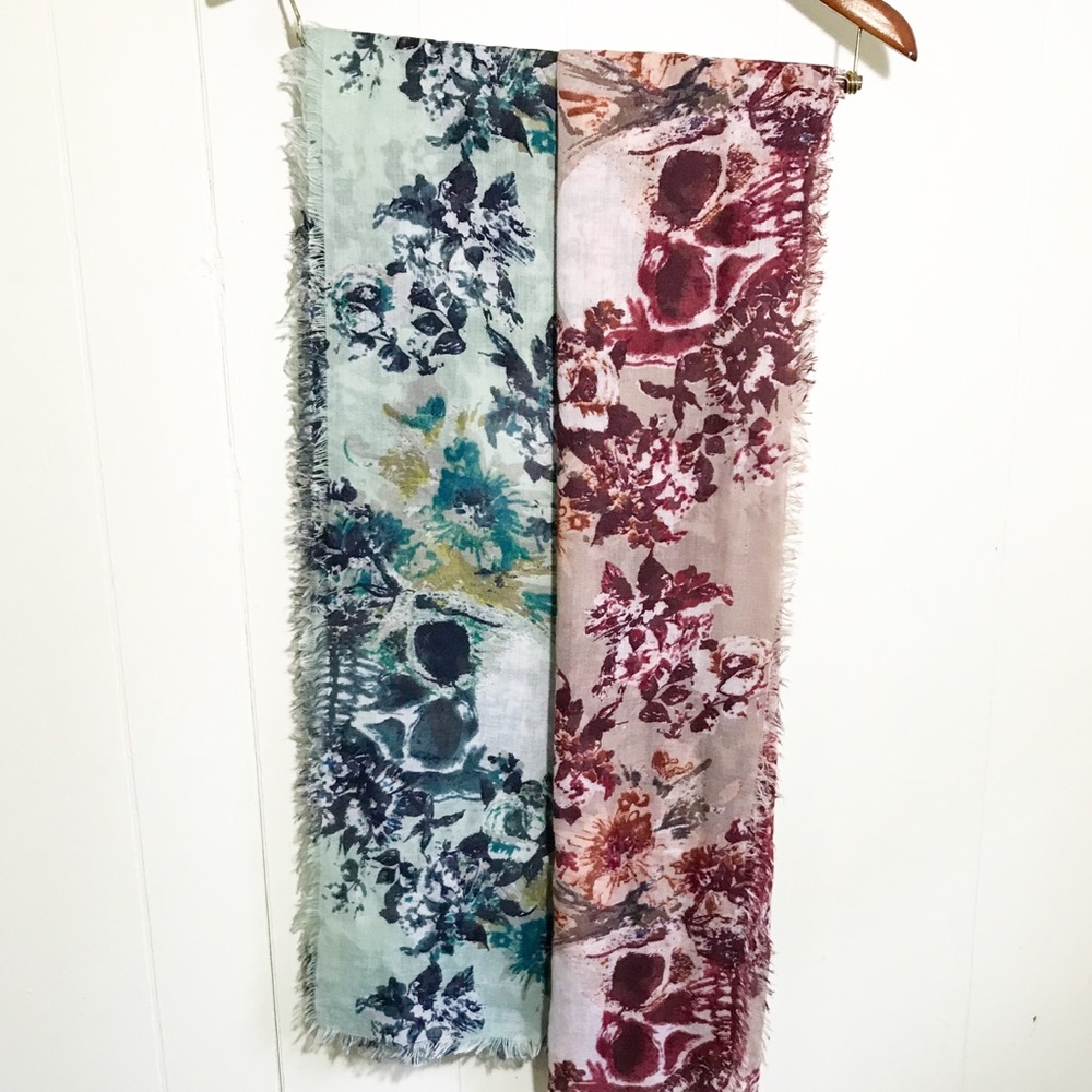 Two Skull Floral Scarfs